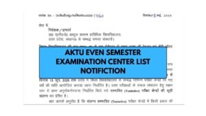 aktu-even-semester-examination-center-list-notification