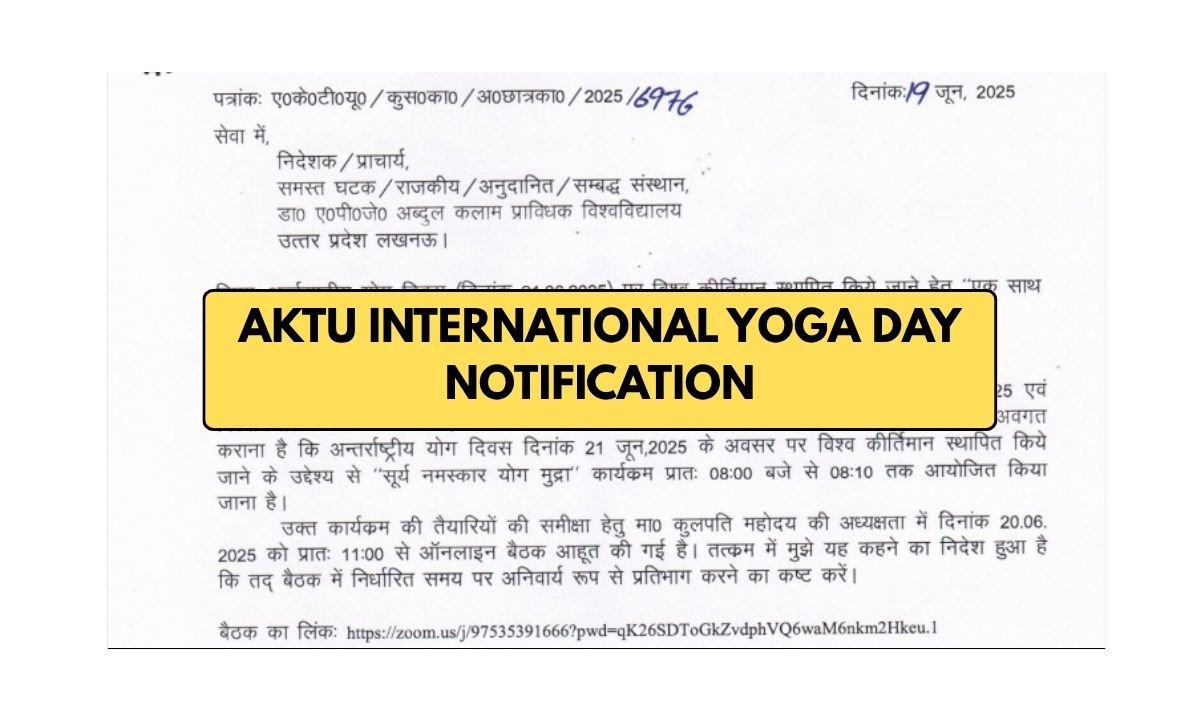 AKTU International Yoga Day Notification