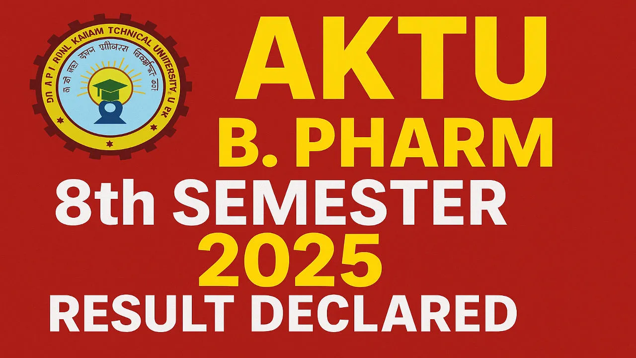 AKTU B. Pharm 8th Semester Result 2025 Notification