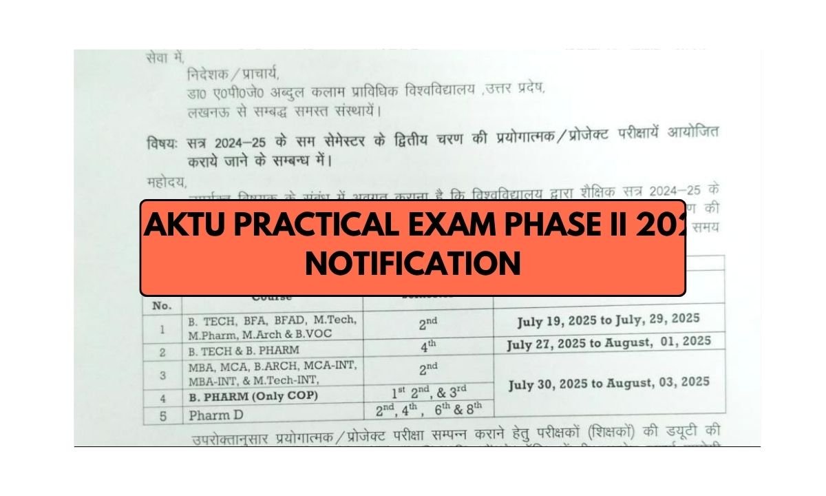 AKTU Practical Exam Phase II 2025 Notification