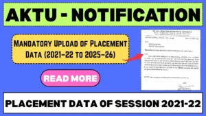 AKTU Notification Regarding Submission of Placement Data