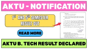 AKTU Releases 1st and 5th Semester Results 2026