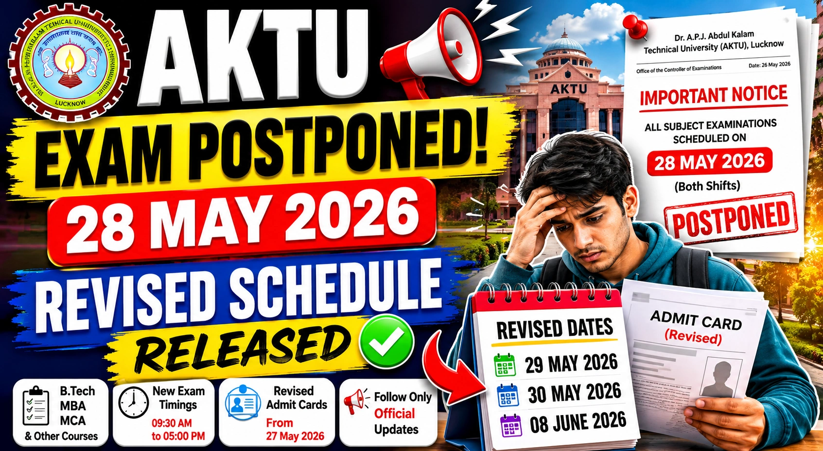 AKTU Revised Exam Schedule 2026 Released