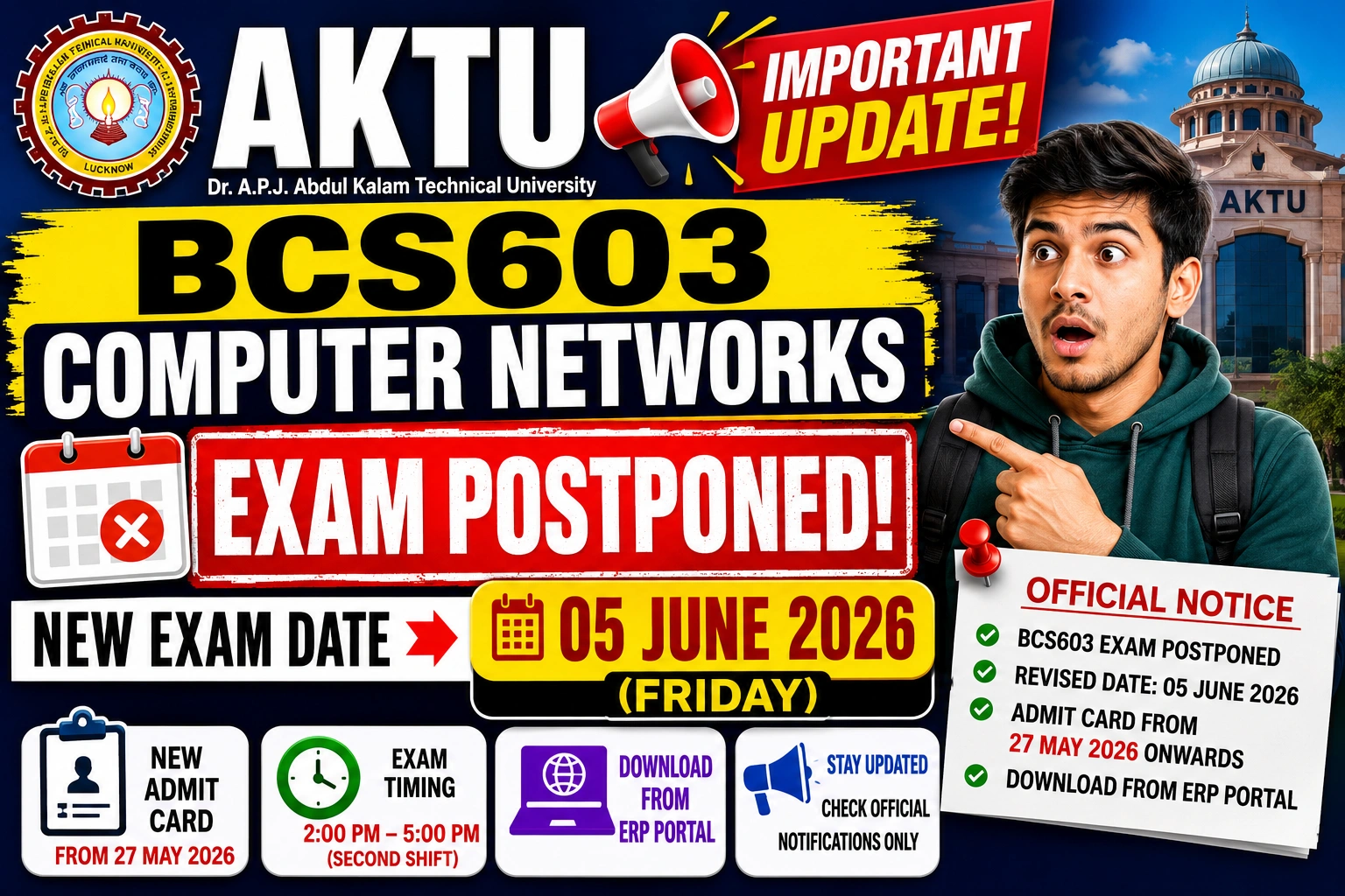 AKTU BCS603 Computer Networks Reexamination 2026