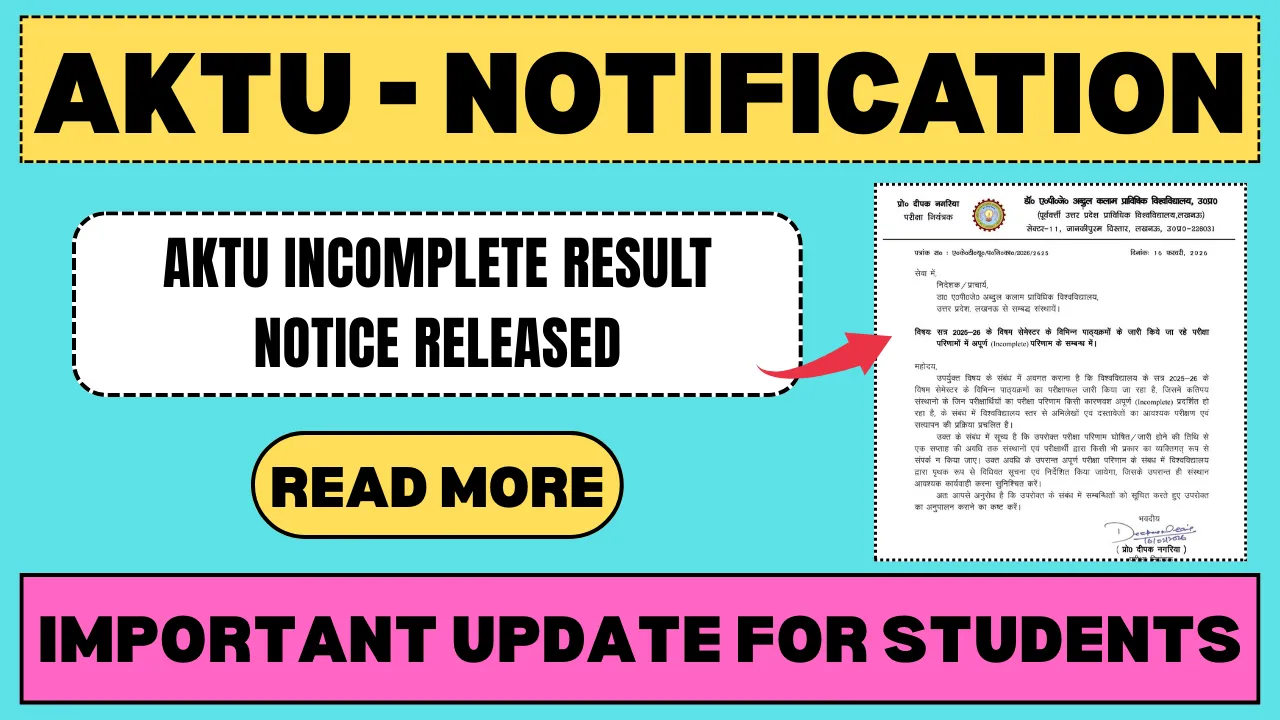 AKTU Flags “Incomplete” Status in Odd Semester Results