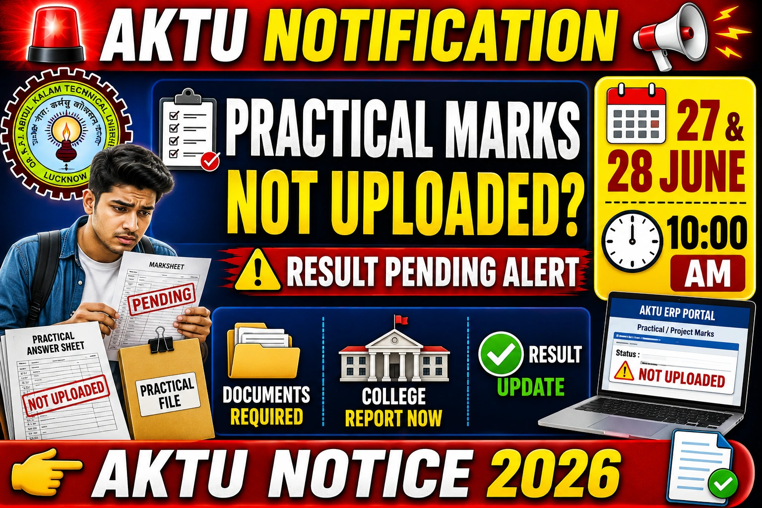 AKTU Practical Marks Upload Notice 2026